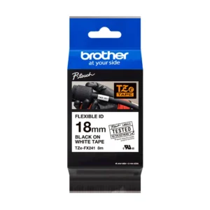 cinta brother tze se4 original – negro sobre blanco 18 mm x 8 m
