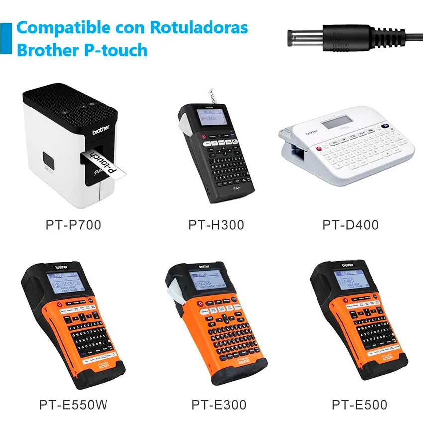 adaptador brother ad e001 original de 12v 2a para rotuladoras p touch adaptador brother ad e001 original de 12v 2a para rotuladoras p touch