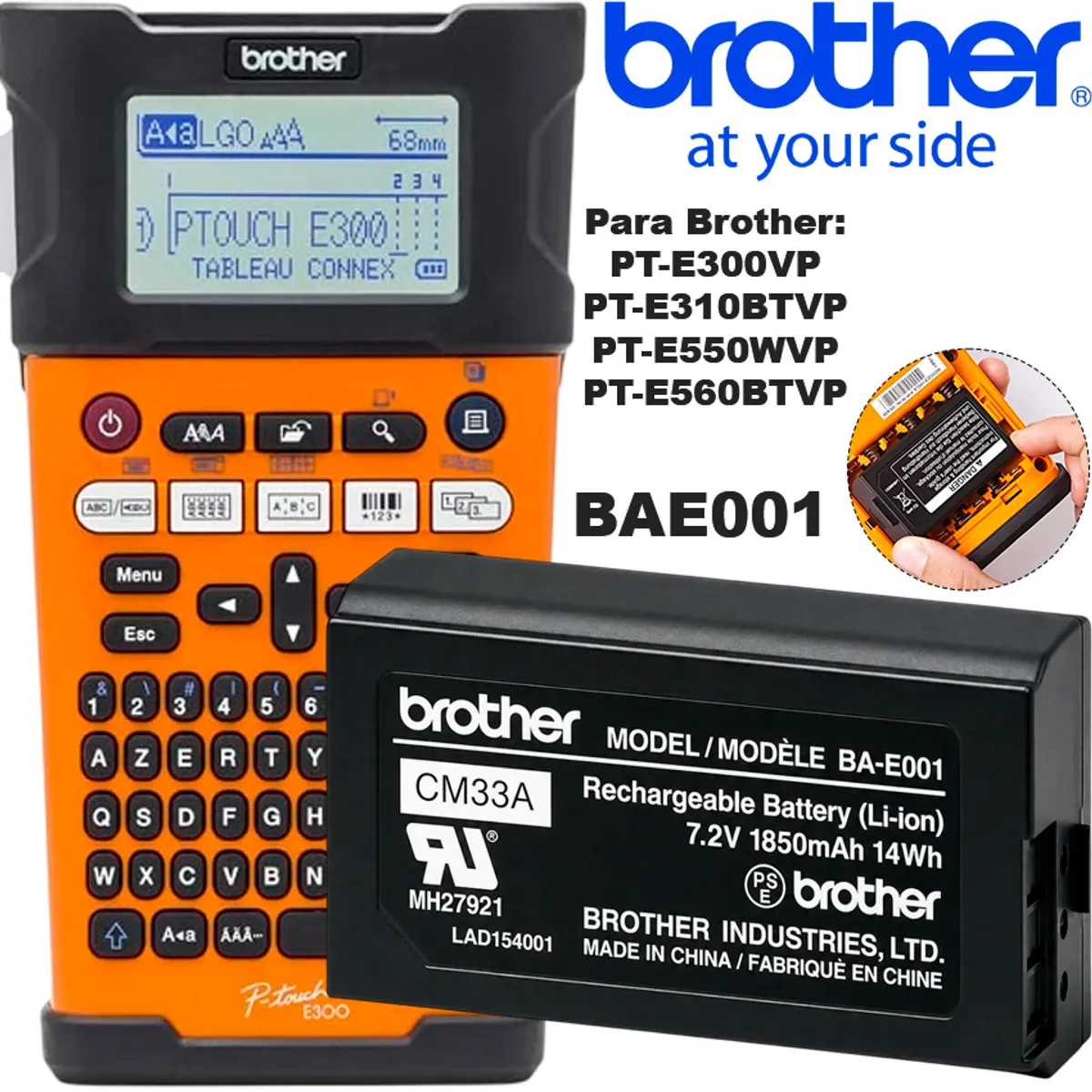 batería recargable de iones de litio brother ba e001 centraltec batería recargable de iones de litio brother ba e001 centraltec