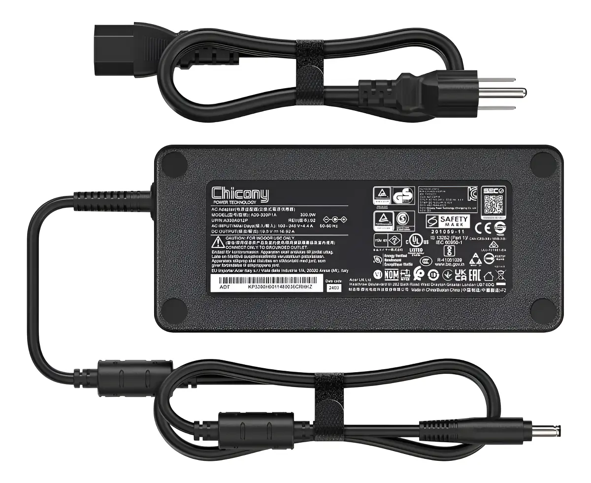 Cargador Acer Predator 330W Cargador Acer Predator 330W 19.5V 16.92A con punta de 5.5x1.7 mm